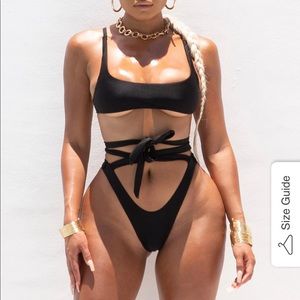 MATTE swim black 2-piece bikini in size large.